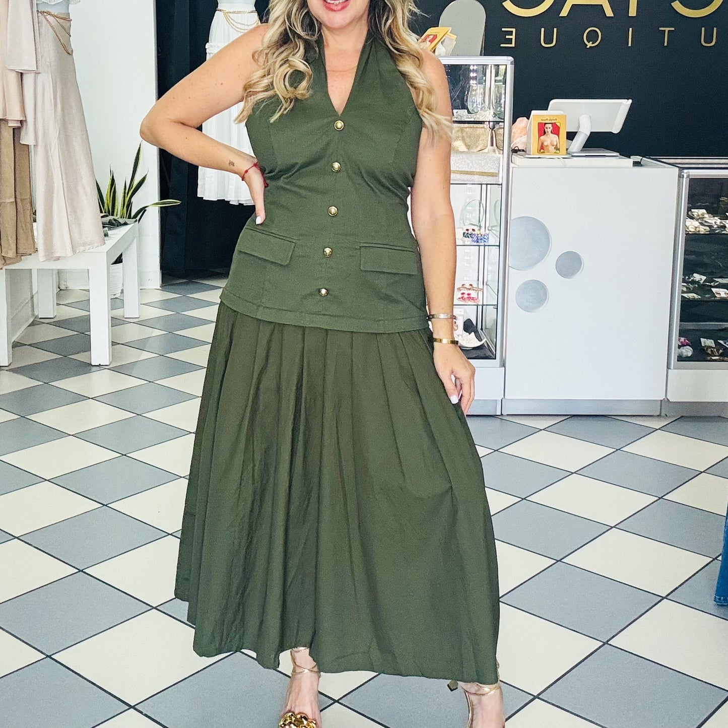 Olive Midi Dress