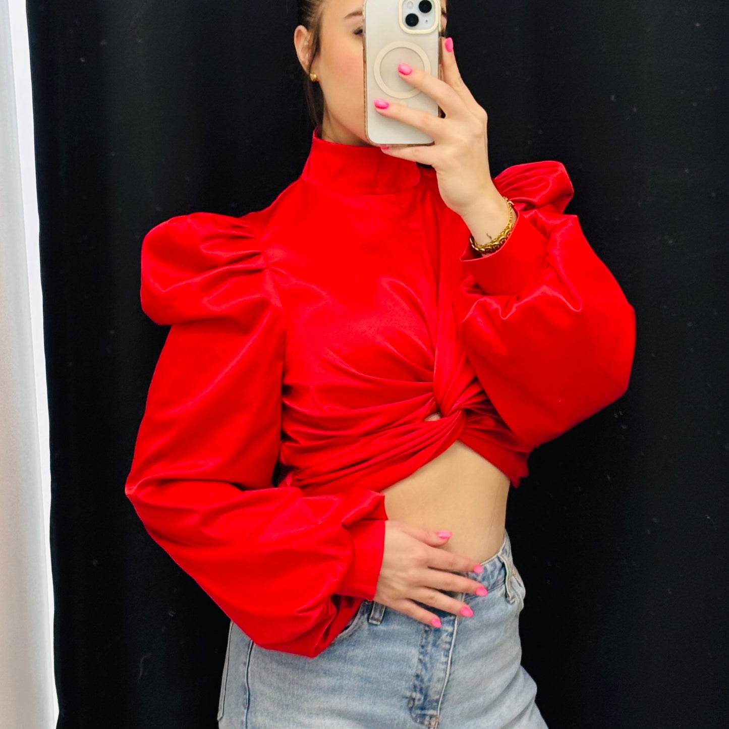 Red satin Blouse