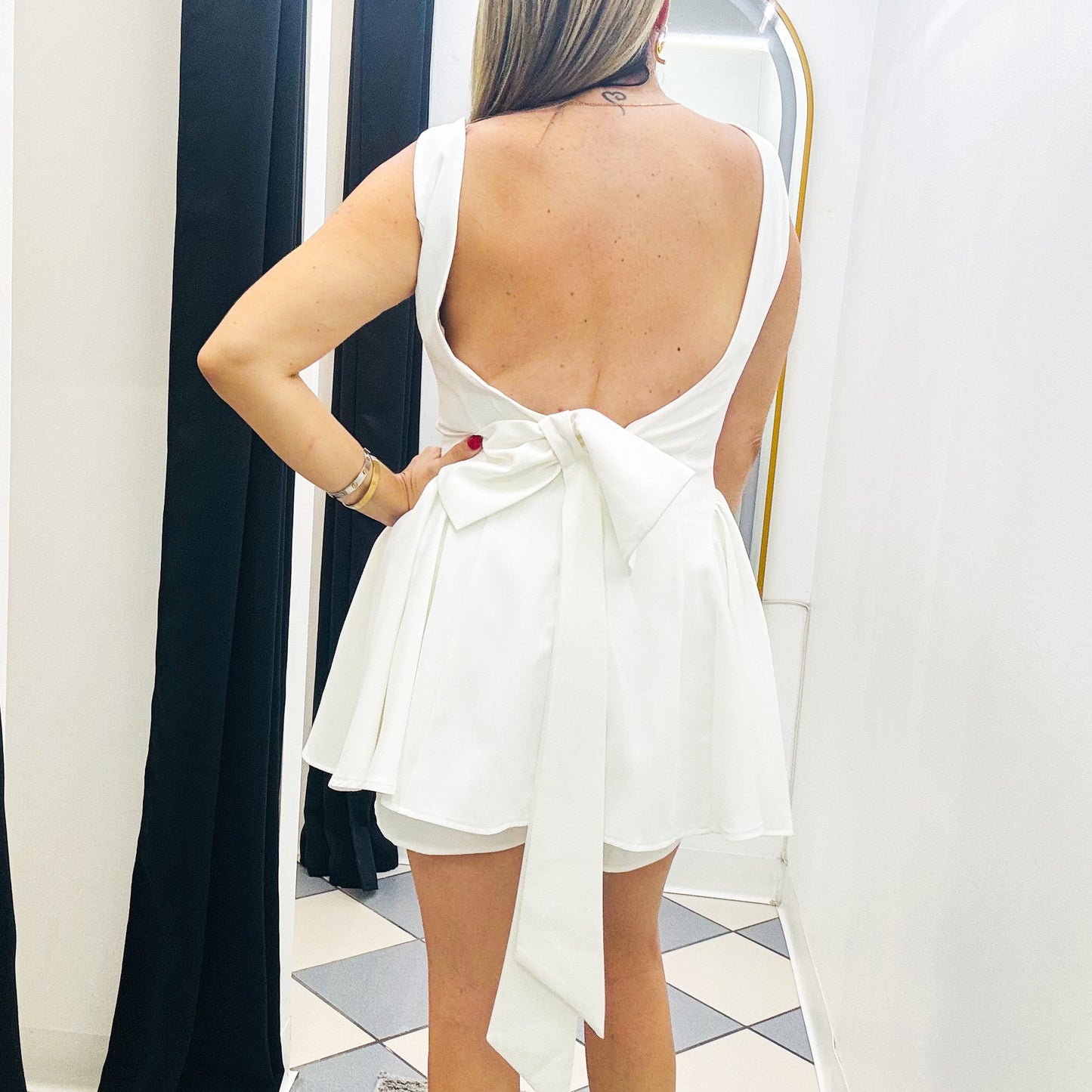 Back open dress
