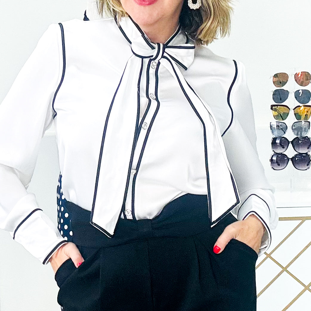 White Satin Blouse