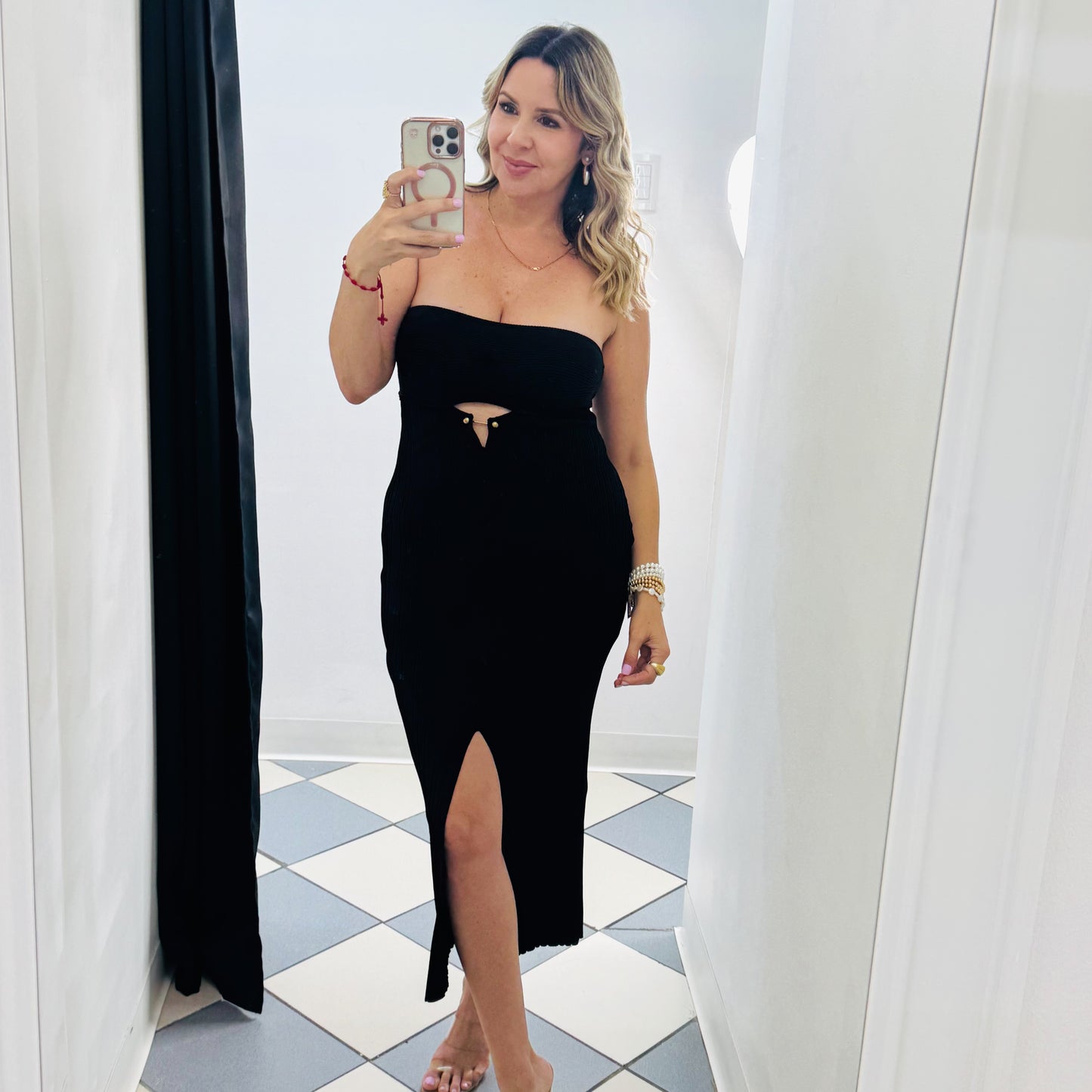 Black midi dress