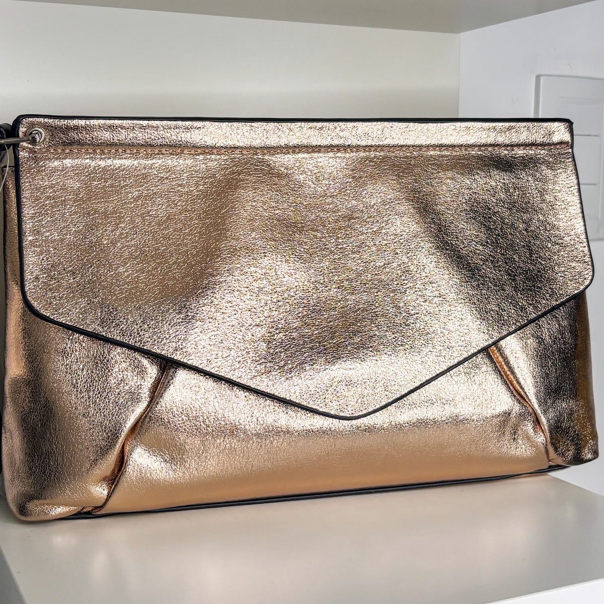 Rose Gold Metallic Clutch