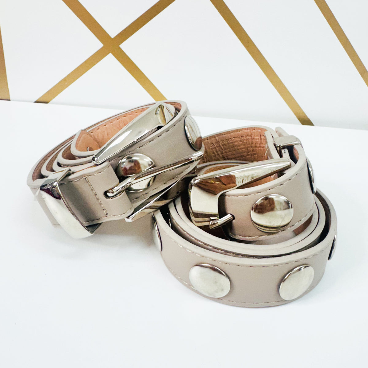 Taupe Silver Statement Belt