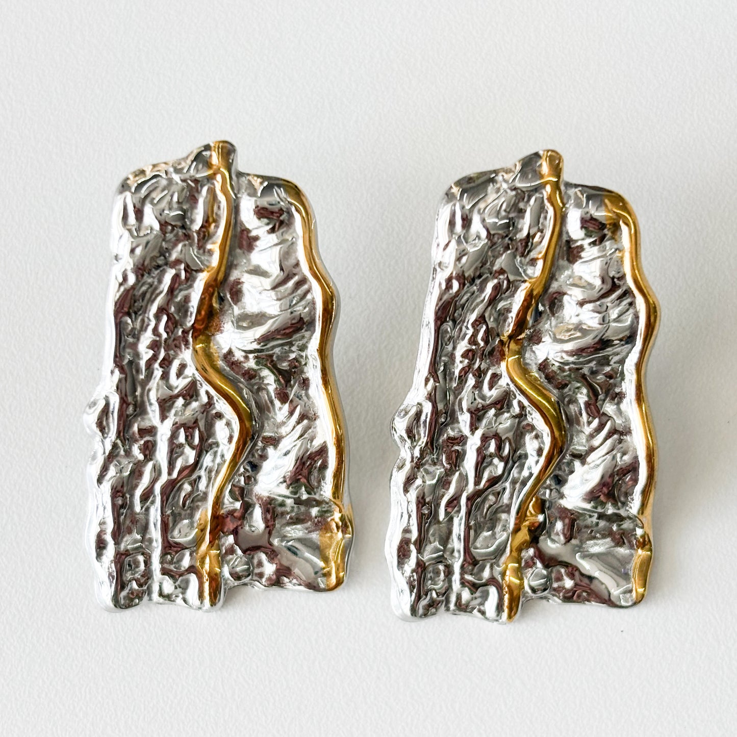 Double Tone Abstract Earrings