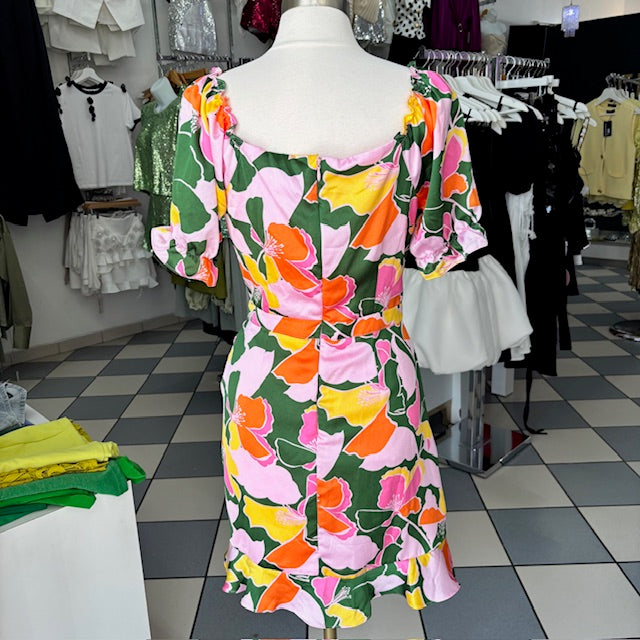 Cut Out Floral Dress