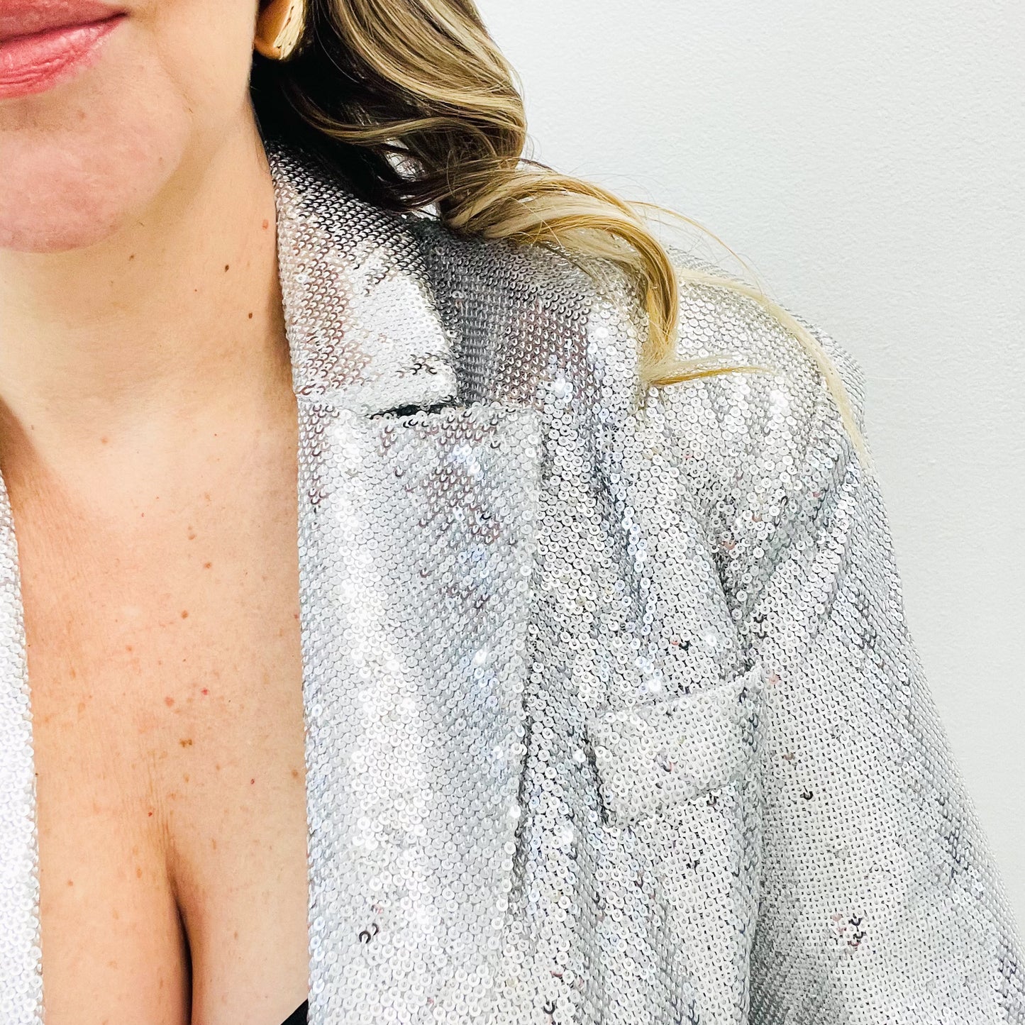 Sequin Crop blazer