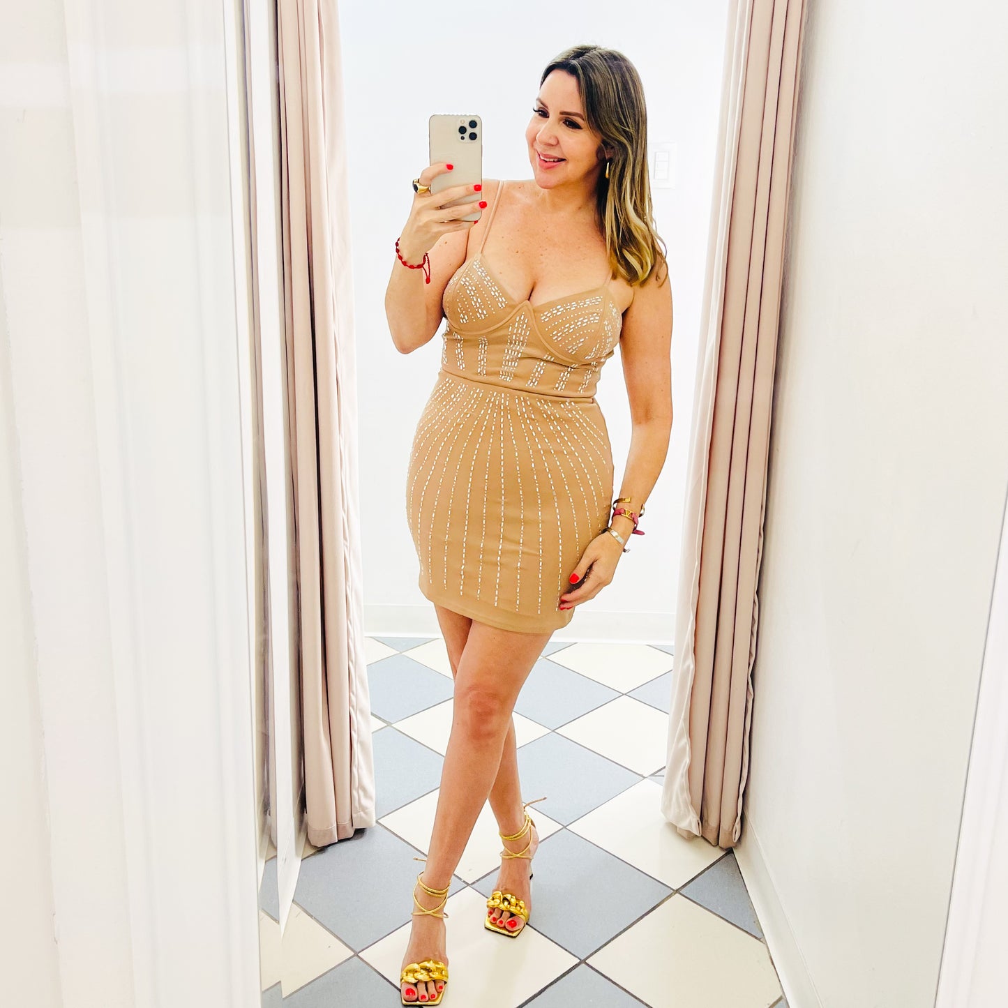 Short nude dress