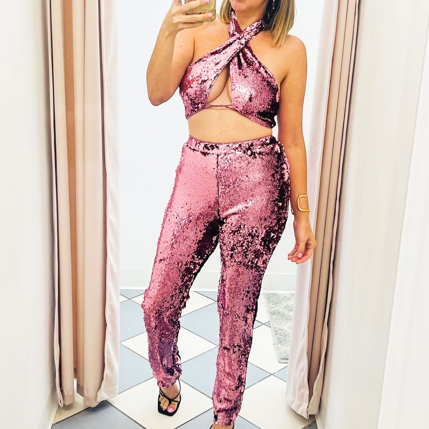 Mauve Sequin set