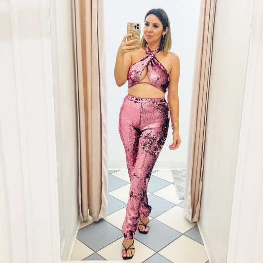 Mauve Sequin set