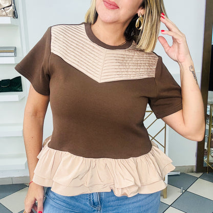 Brown Taupe Top