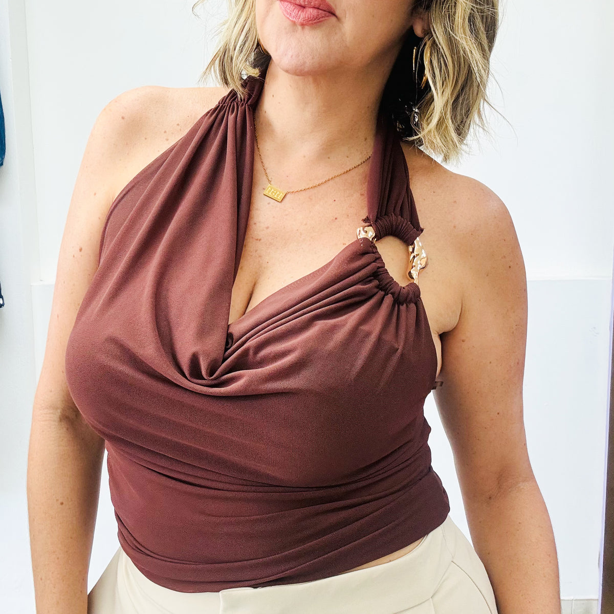 Brown Halter Top