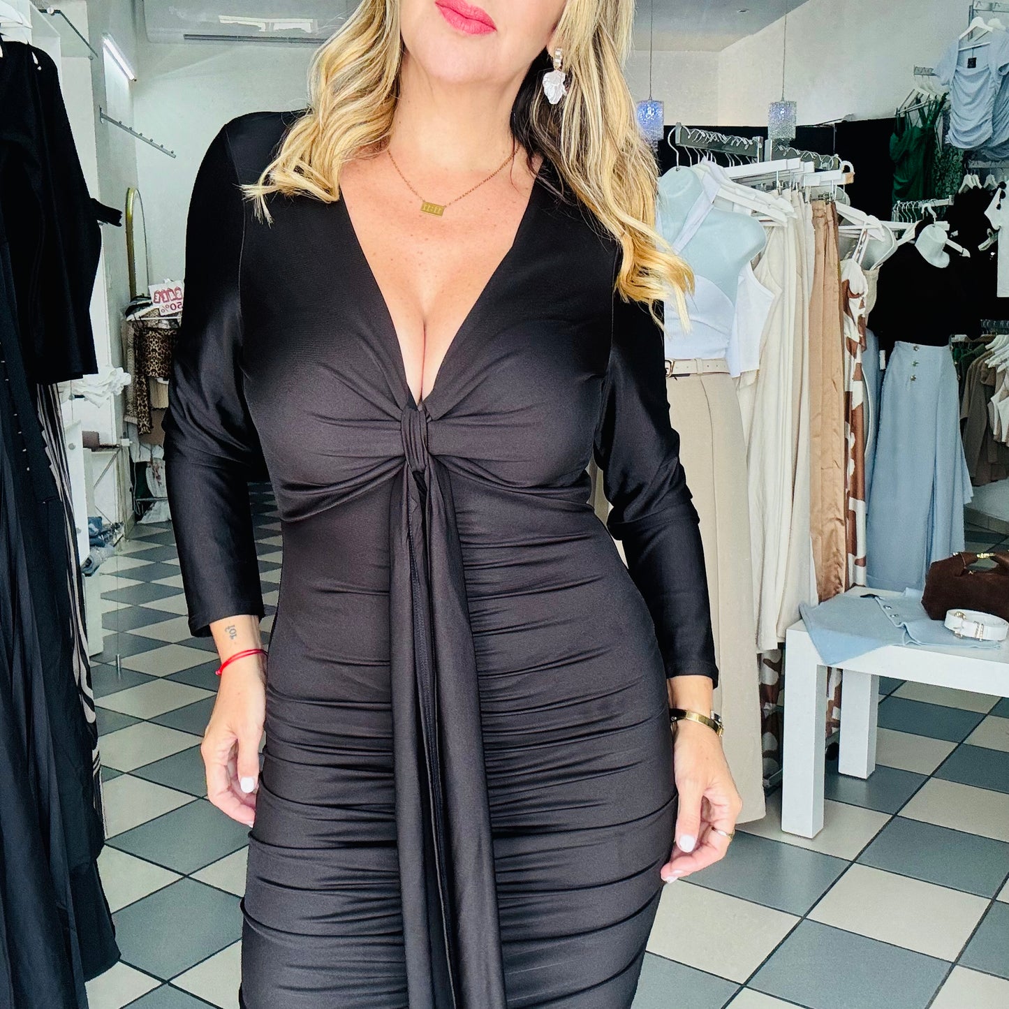 Draped Black Dress