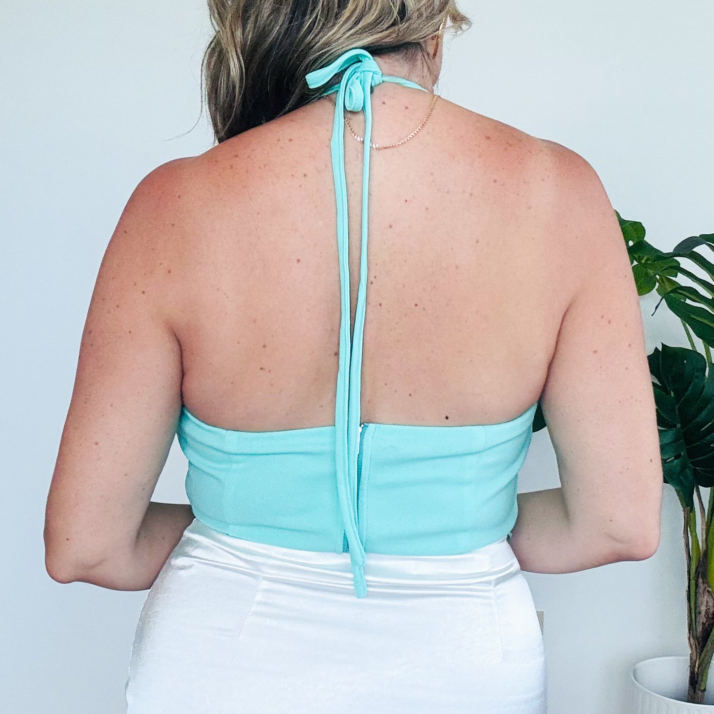 Aqua Fringe Top