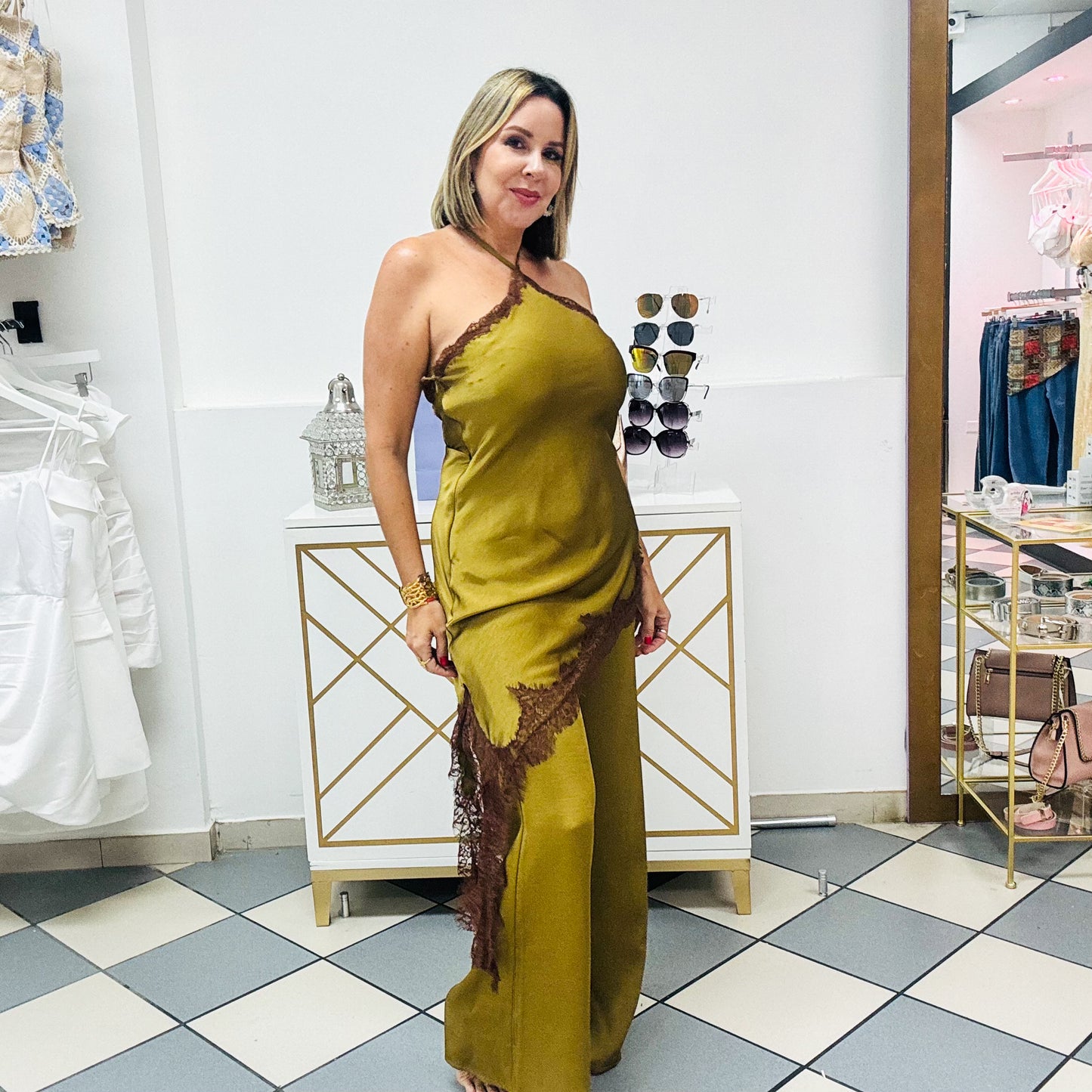 Olive Lace Jumpsuit