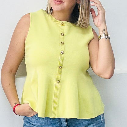 Lime Peplum Top