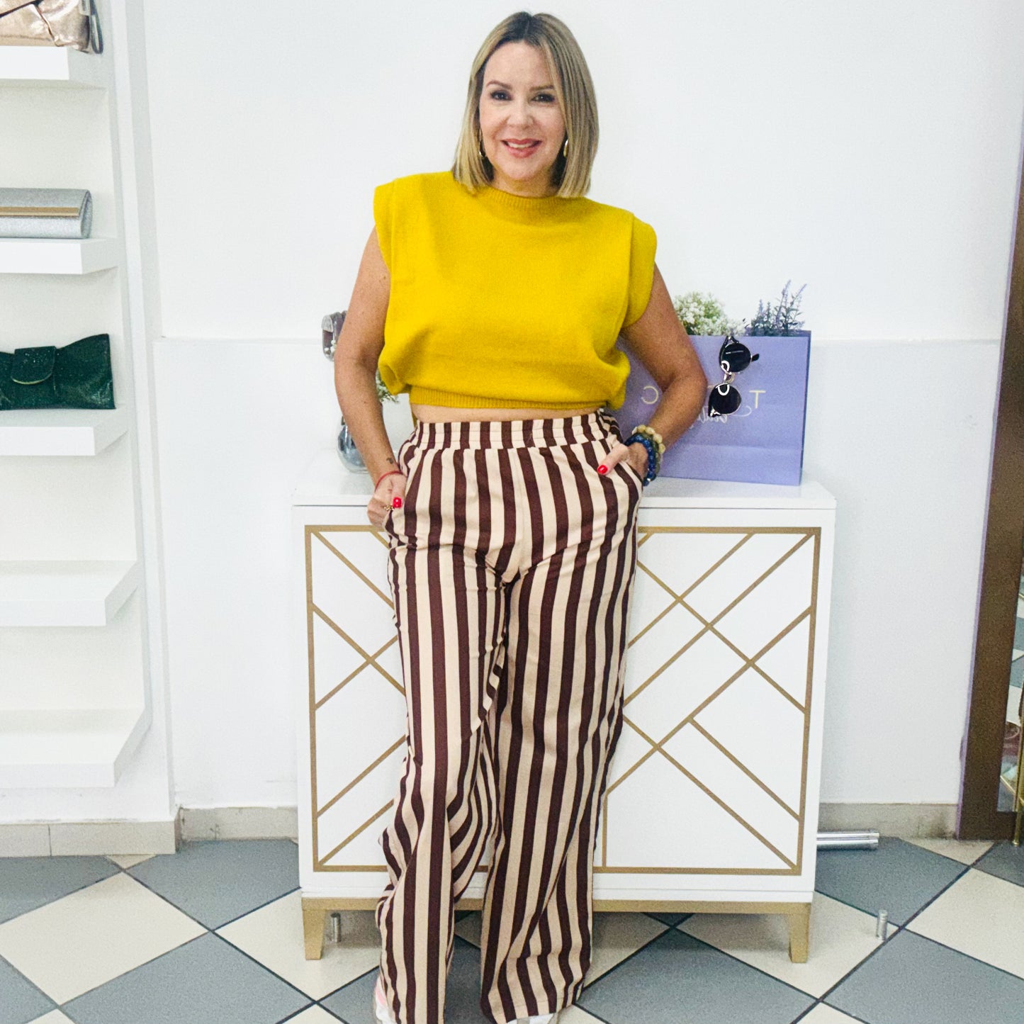 Brown & Taupe Stripes Pant