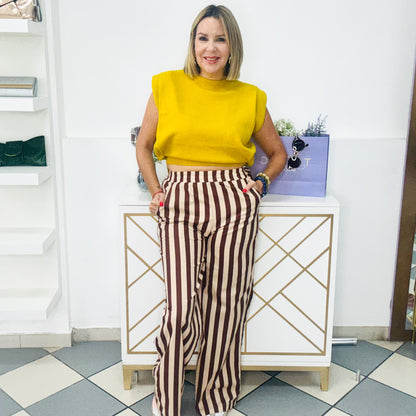 Brown & Taupe Stripes Pant