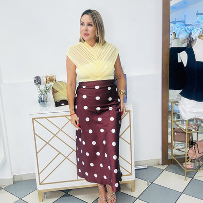 Brown Polka Dots Skirt
