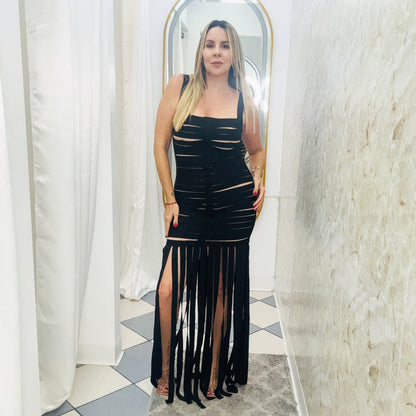 Fringes Black Dress