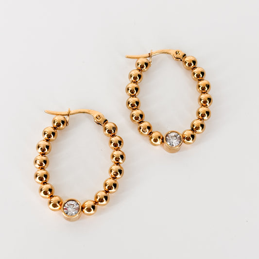 Beaded Zirconia Earrings