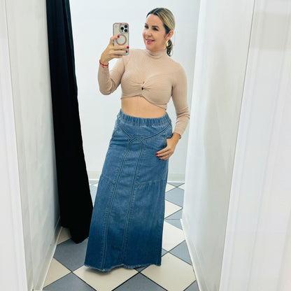 Denim Maxi Skirt