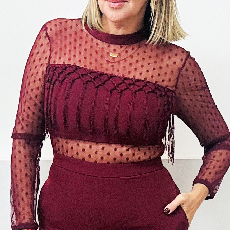 Burgandy Jumpsuit