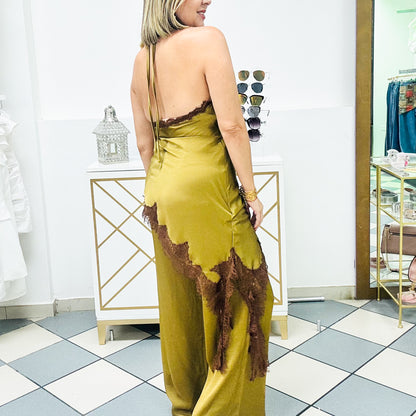 Olive Lace Jumpsuit