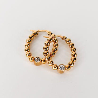 Beaded Zirconia Earrings