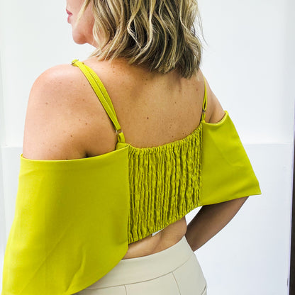 Lime Allure Off Shoulder Blouse
