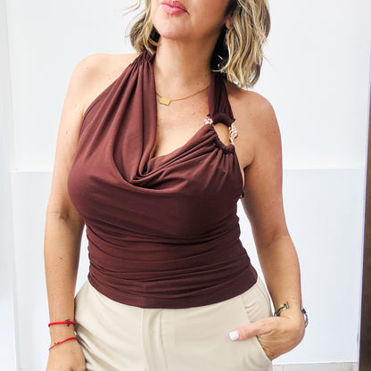 Brown Halter Top