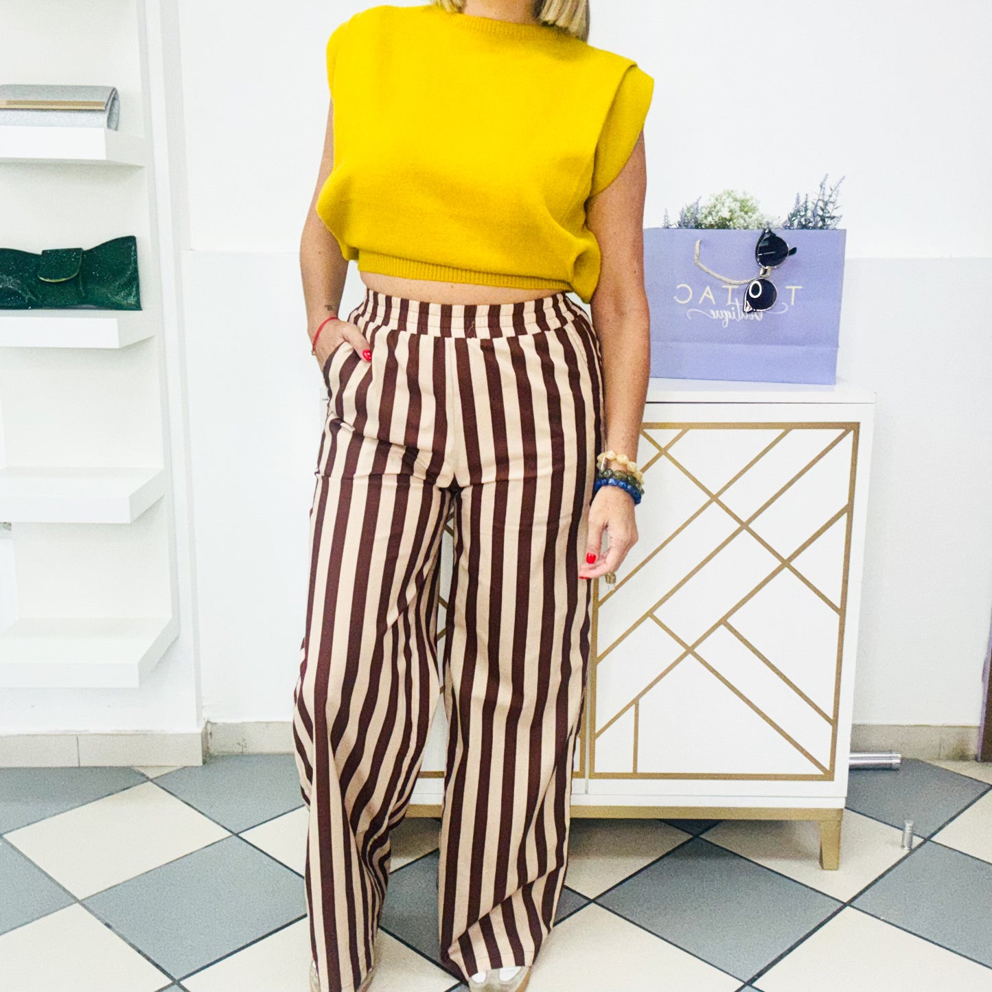 Brown & Taupe Stripes Pant
