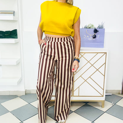 Brown & Taupe Stripes Pant