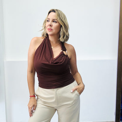 Brown Halter Top