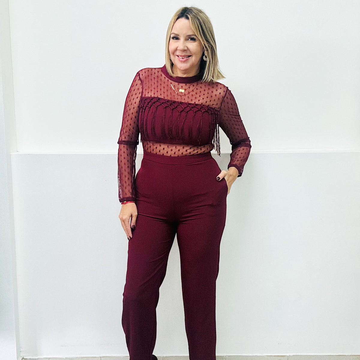 Burgandy Jumpsuit