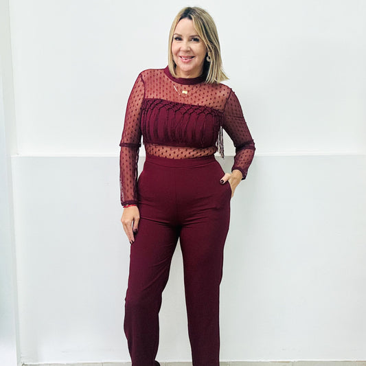Burgandy Jumpsuit