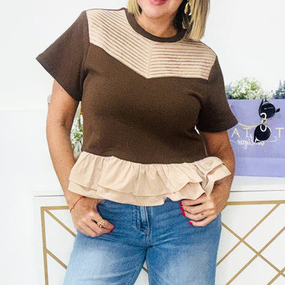 Brown Taupe Top