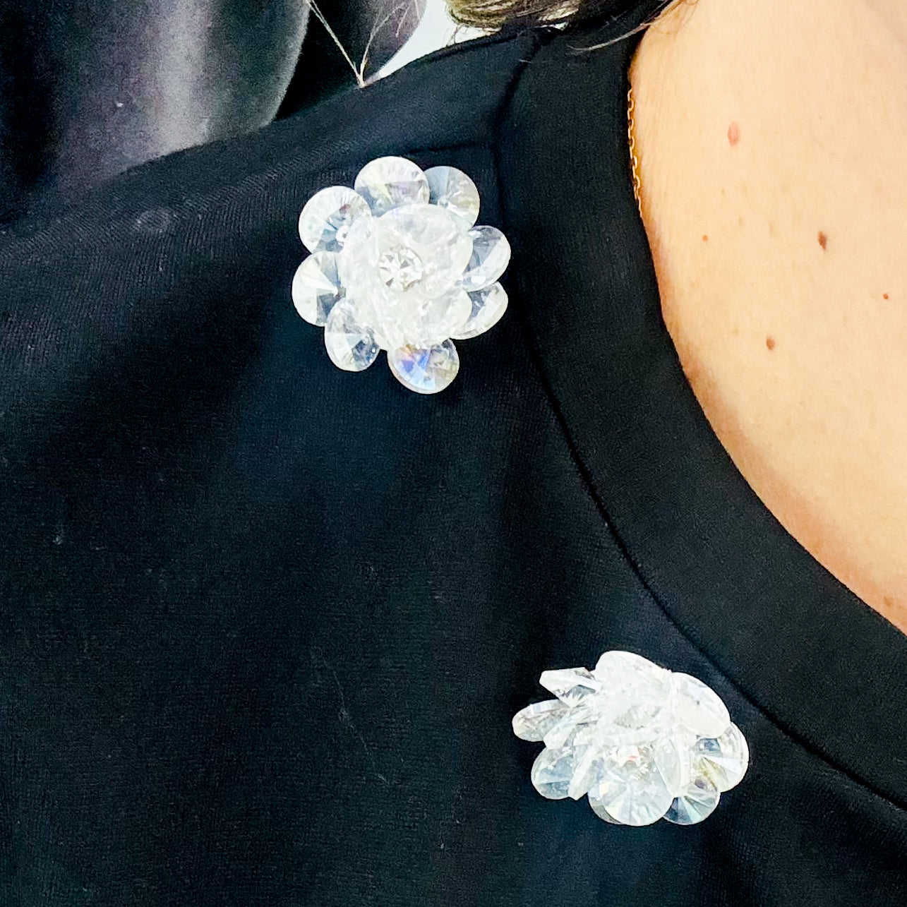 Black Shirt with Flowers