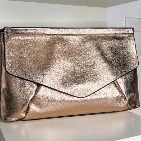 Rose Gold Metallic Clutch