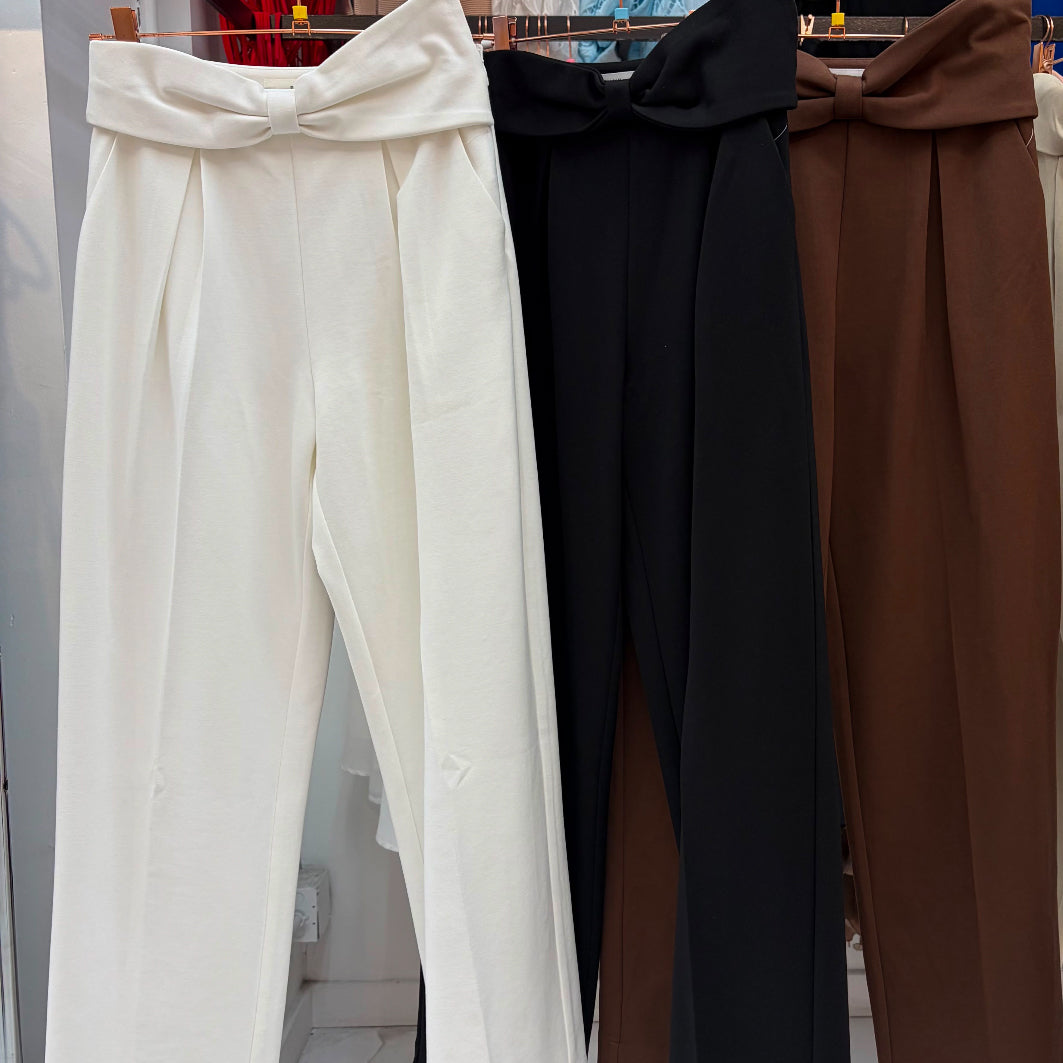 White Bow Pants