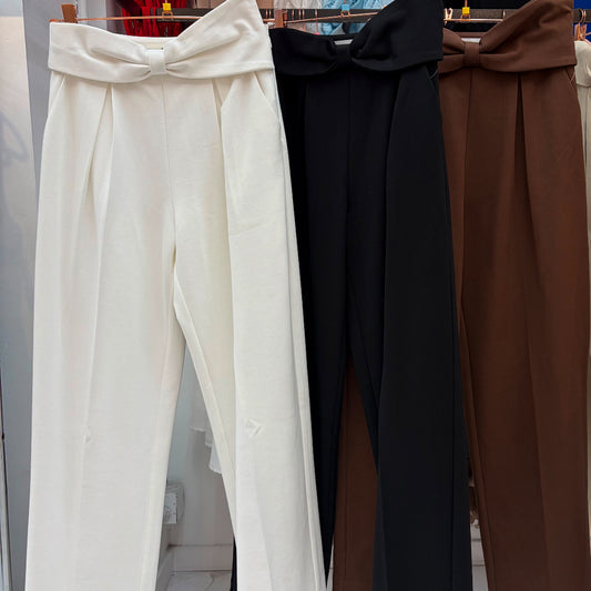 White Bow Pants
