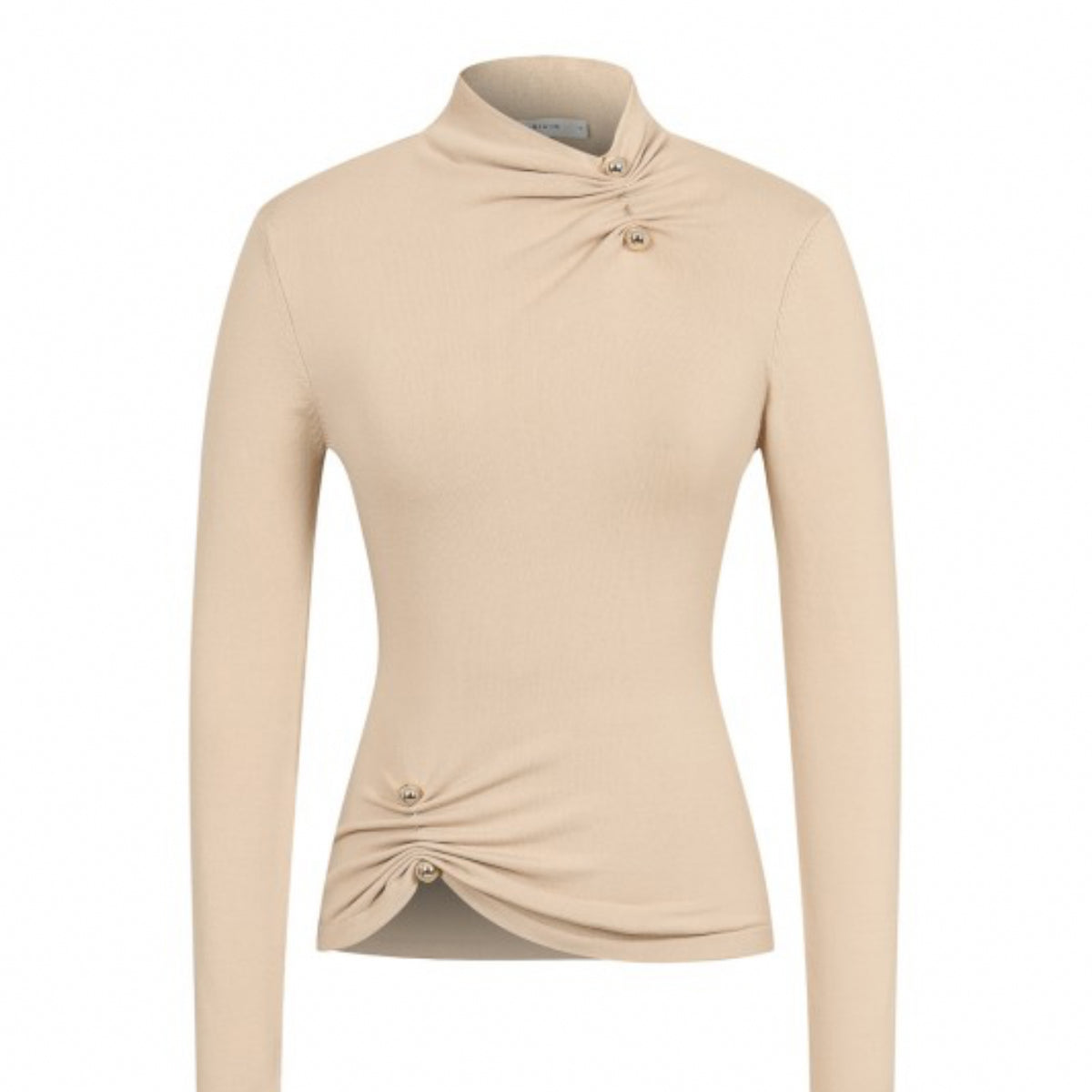 Beige Ruched Top