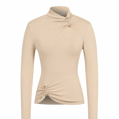 Beige Ruched Top
