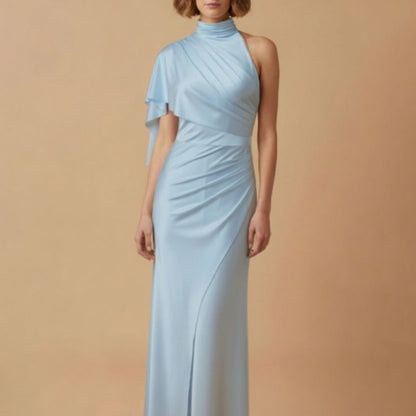 Baby Blue Satin Gown