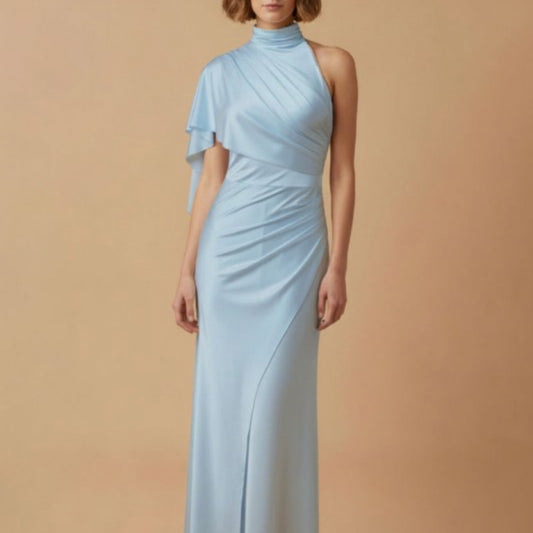 Baby Blue Satin Gown