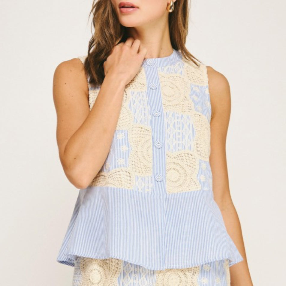 Crochet Stripes Top