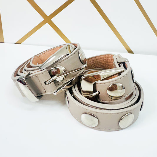 Taupe Silver Statement Belt