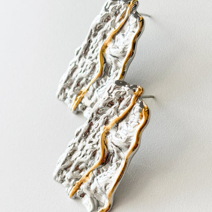 Double Tone Abstract Earrings