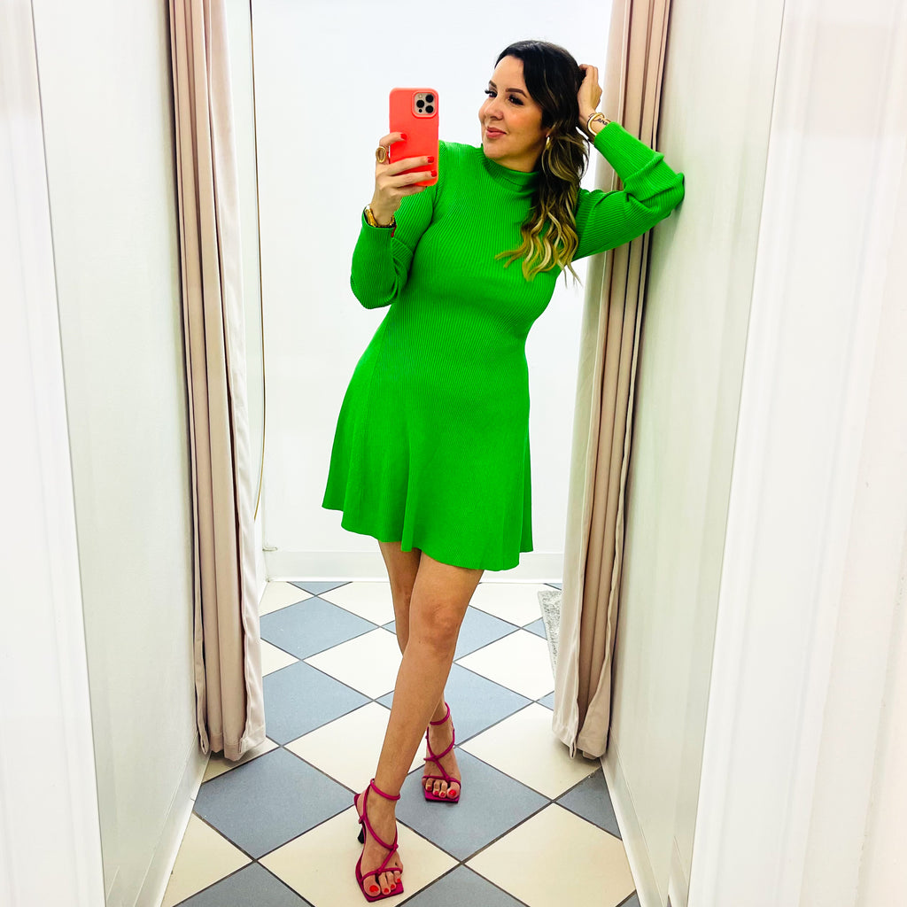 Green casual dress