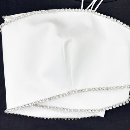 White Rhinestones Crop