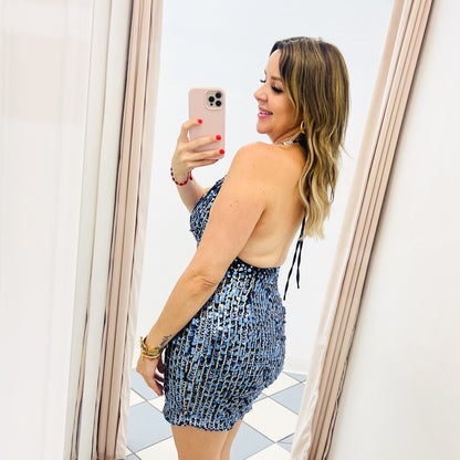 Sequin Halter Dress